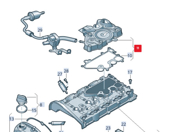 SEAT ALHAMBRA 710 711 OIL SEPARATOR 06K103495AG NEW GENUINE - Image 3