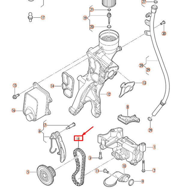 NEW VOLKSWAGEN BEETLE A5 OIL PUMP DRIVE CHAIN 06K115225D - Image 4