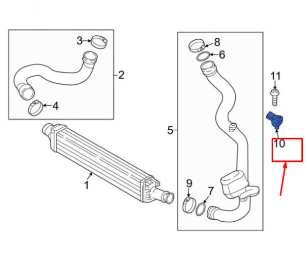 NEW AUDI A6 C8 ENGINE PRESSURE SENSOR 06K906051E ORIGINAL - Image 4