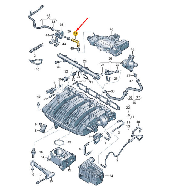 NEW AUDI A1 8X PCV CONNECTING HOSE 06L133514A 16-17 ORIGINAL - Image 3