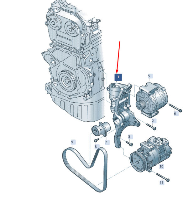 ŠKODA SUPERB MK3 alternator mount 06L903143A, original part - Image 3