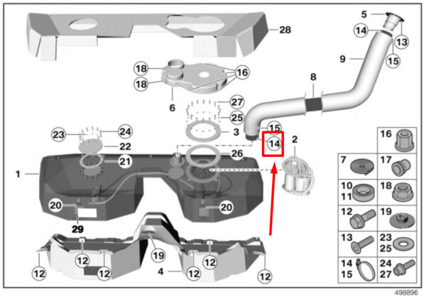 BMW Z4 Roadster E85 Fuel System Hose Clamp 9952121 07129952121 NEW - Image 4