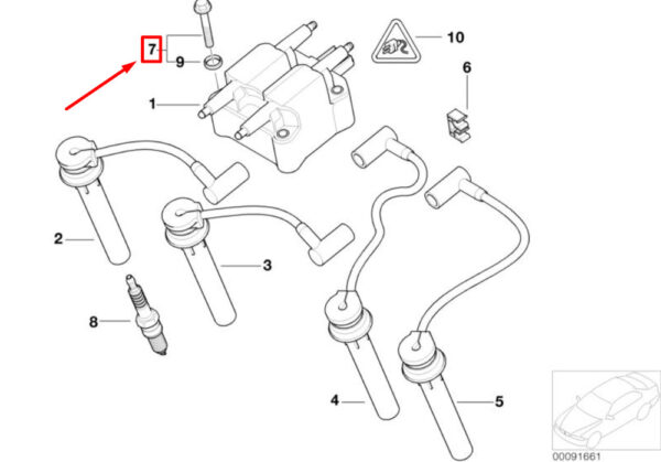 MINI CONVERTIBLE R52 IGNITION COIL COLLAR BOLT 7577567 07137577567 NEW GENUINE - Image 4