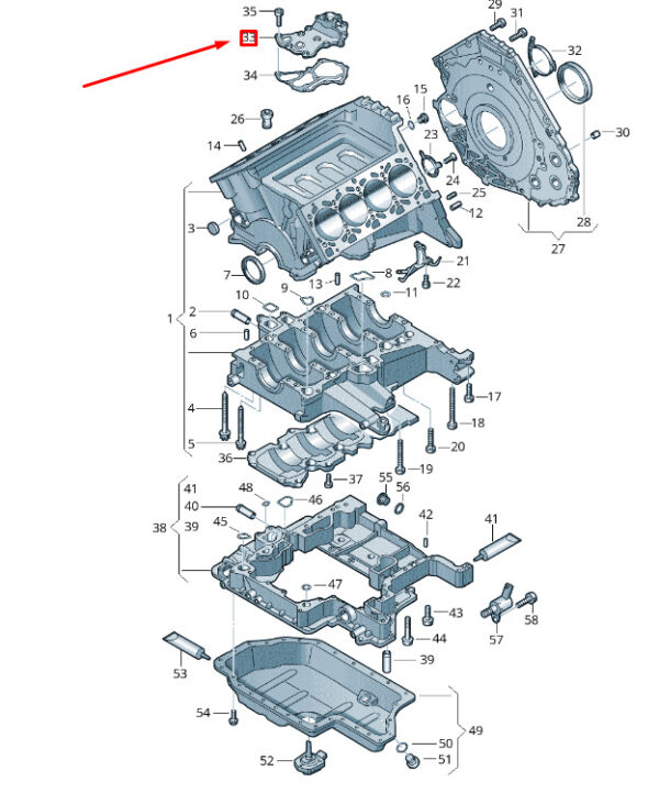 NEW VW TOUAREG 7P MK2 CRANKCASE HOUSING COVER 079103525T ORIGINAL - Image 4