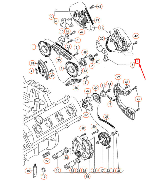 Audi A6 C6 Engine Control Chain Clamp 079109217R NEW REAL - Image 5