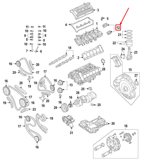 NEW AUDI R8 SPYDER 42 ENGINE ROLLER ROCKER ARM 079109409B ORIGINAL - Image 4