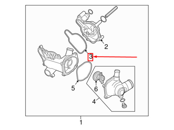 NEW AUDI R8 SPYDER 42 ENGINE WATER PUMP GASKET 079121119B ORIGINAL - Image 3
