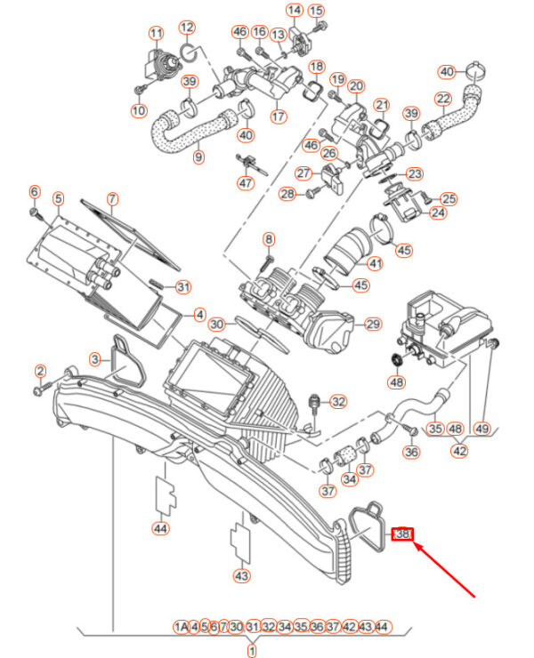 Audi A6 C7 Left Intercharge Gasket 079129717J NEW ORIGINAL - Image 3