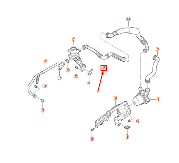 NEW VOLKSWAGEN BEETLE 9C SECONDARY AIR PUMP CONNECTING PIPE 07K131127 - Image 5