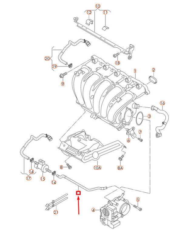NEW VOLKSWAGEN GOLF 5K MK6 INTAKE SYSTEM CONNECTING HOSE 07K133518A ORIGINAL - Image 4