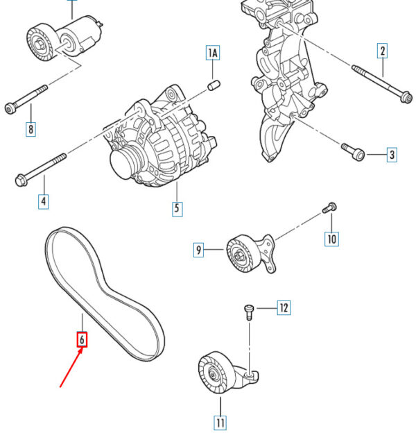NEW VOLKSWAGEN GOLF 5 DRIVE BELT 07K145933C - Image 4