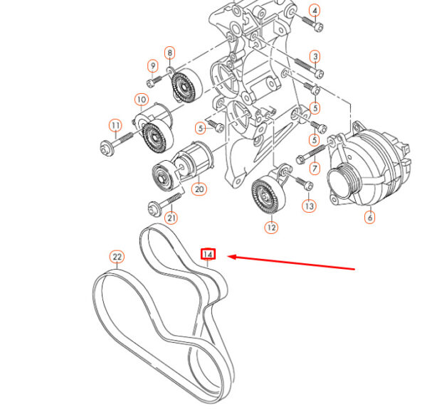 NEW AUDI Q3 RS 8U ACCESSORY POLY-V-BELT 07K145933E ORIGINAL - Image 4