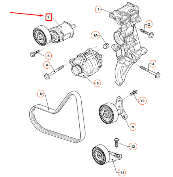 NEW VW BEETLE A5 COMPRESSOR TENSIONING ELEMENT WITH SCREW 07K903315S ORIGINAL - Image 4