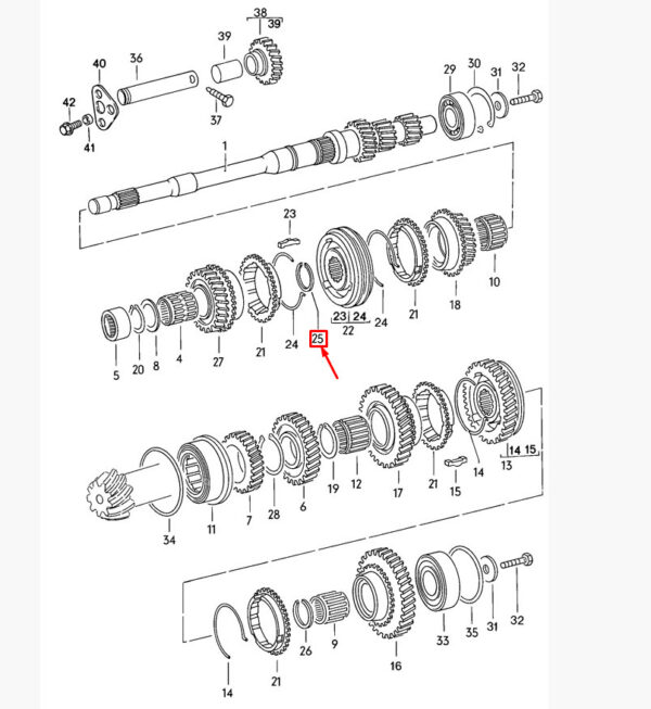 Porsche 944 Transmission Shaft Fuse Ring 088311317 NEW ORIGINAL - Image 3