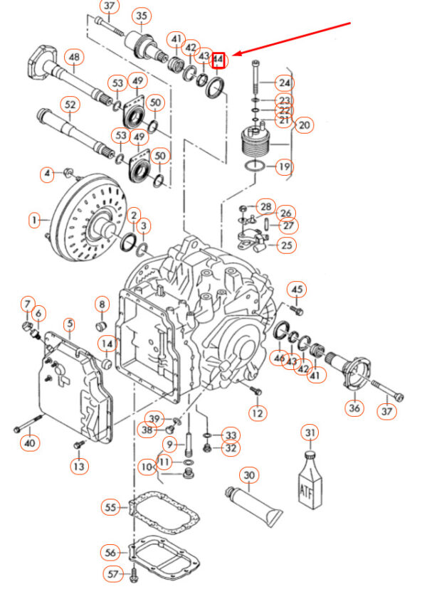VW Sharan 7M MK1 oil gasket for gland shaft 09A409399, original part - Image 3