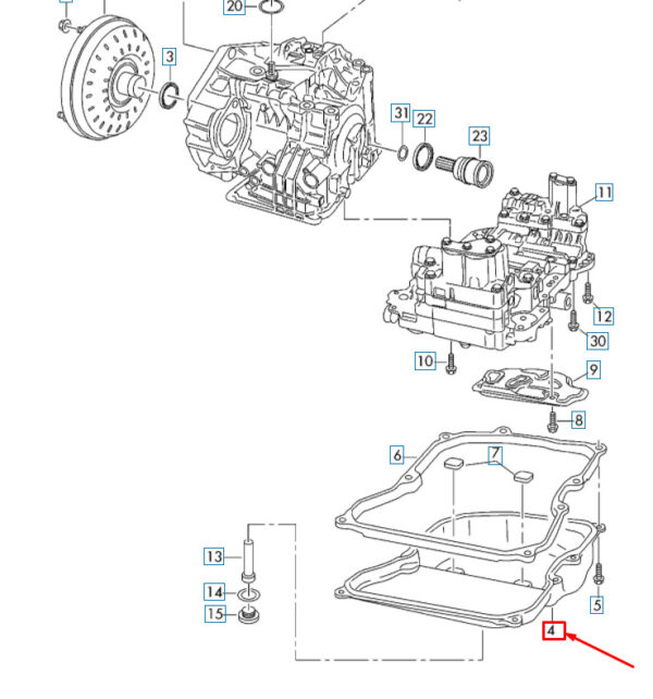 NEW VOLKSWAGEN BEETLE A5 AUTOMATIC TRANSMISSION OIL SUMP 09G321361F ORIGINAL - Image 3
