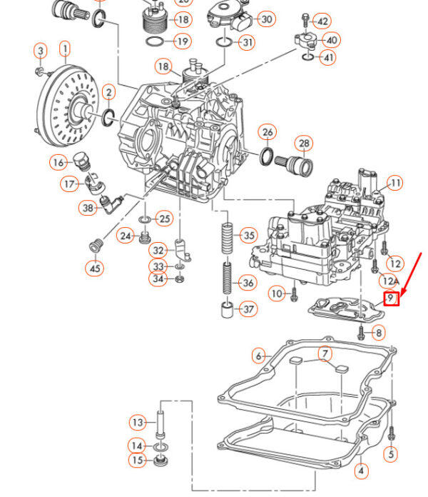 NEW VOLKSWAGEN BEETLE 9C TRANSMISSION OIL STRAINER 09G325429A - Image 5