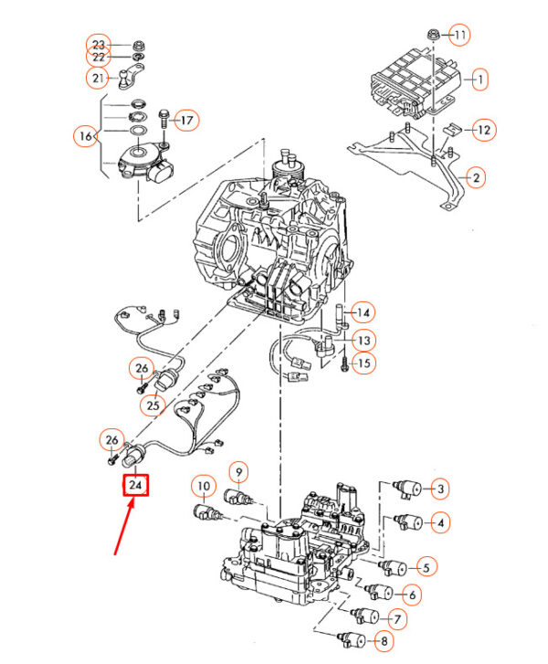 NEW AUDI A3 8P 6 GEAR AUTOMATIC TRANSMISSION WIRING SET 09G927363 ORIGINAL - Image 5