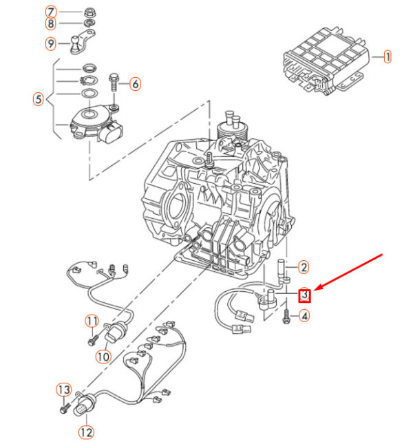 NEW AUDI Q3 8U GEARBOX SPEED SENDER G182 09M927321B ORIGINAL - Image 4