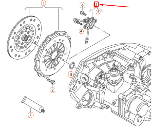 Audi A3 8V clutch release bearing/hydraulic control 0A5141671S NEW original - Image 3