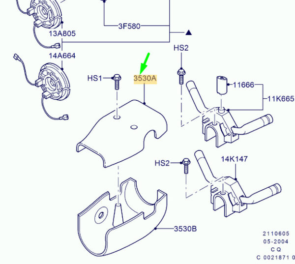 NEW GENUINE OEM 1067697 NEW FORD KA MK2 STEERING COLUMN UPPER TRIM XS51-3530-AAMJDY 1067697 ORIGINAL