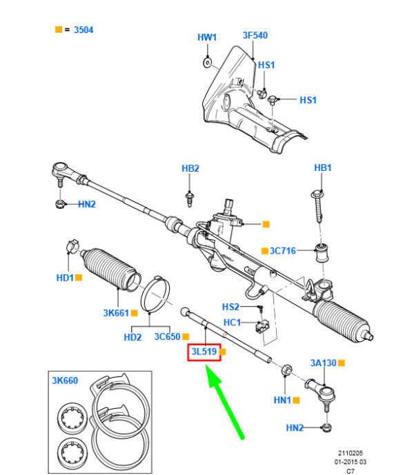 NEW FORD TRANSIT CONNECT MK1 STEERING SPINDLE CONNECTING ROD 1085520 ORIGINAL - Image 3