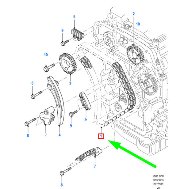 NEW FORD MONDEO MK3 TIMING CHAIN 1099874 XS7Q-6268-AD ORIGINAL - Image 3