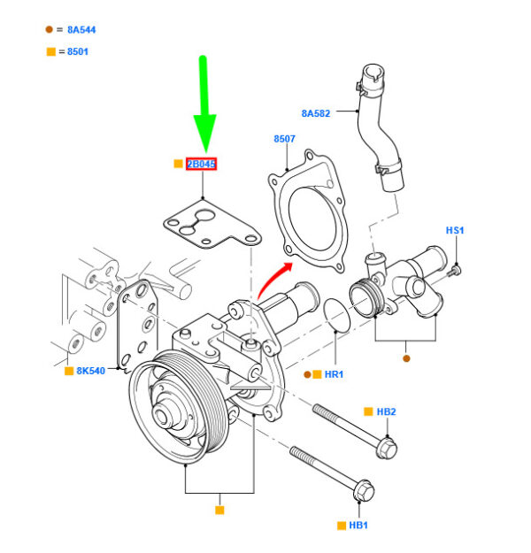 NEW FORD TRANSIT MK3 VACUUM PUMP GASKET YC1Q-2B045-BD 1103683 ORIGINAL - Image 3