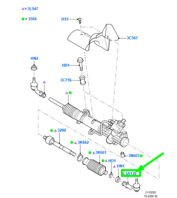 NEW FORD FOCUS MK1 STEERING LEFT SPINDLE ROD CONNECTING ROD 1107015 ORIGINAL - Image 3