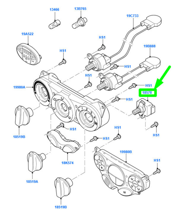 NEW GENUINE OEM 1112112 NEW FORD FOCUS MK1 HEATER BLOWER SWITCH ASSY 1112112 98AW-18578-AF ORIGINAL
