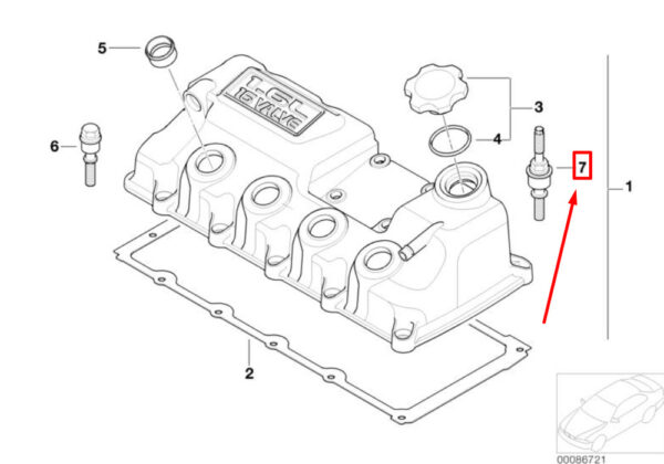 NEW MINI CONVERTIBLE R52 VALVE COVER SCREW 1487178 11121487178 ORIGINAL - Image 4