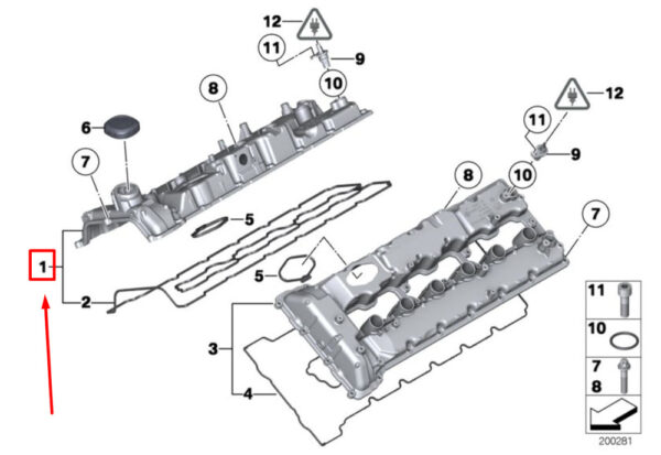 BMW 7 SERIES F01, F02 ENGINE VALVE COVER 11127587738 7587738 NEW ORIGINAL - Image 4