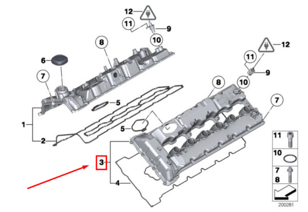 BMW 7 SERIES F01, F02 ENGINE VALVE COVER 7587742 11127587742 NEW ORIGINAL - Image 4