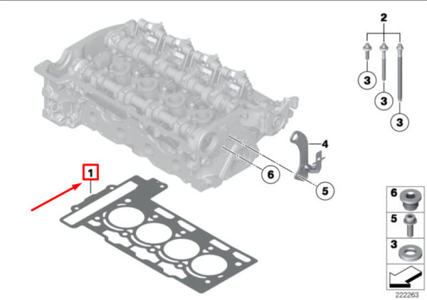 MINI CONVERTIBLE R57 engine cylinder head gasket 11127595139 7595139 NEW REAL - Image 4