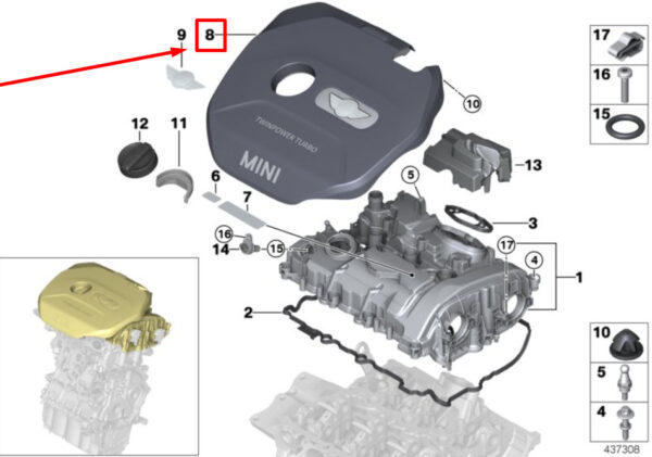 MINI COUNTRYMAN F60 Engine Acoustic Cover 8601635 11128601635 NEW ORIGINAL - Image 5