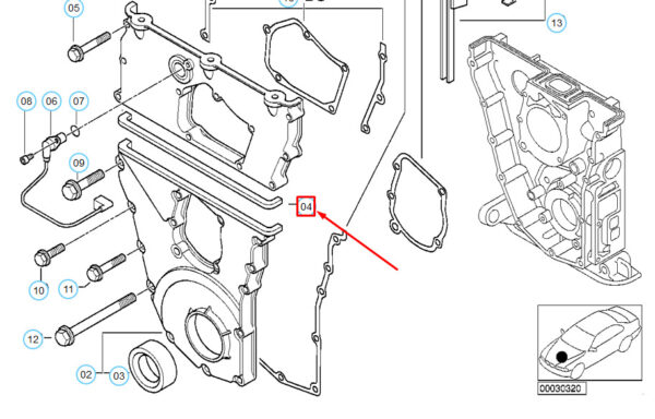 BMW 3 E36 Engine Control Profile Gasket 11141247837 NEW ORIGINAL - Image 4