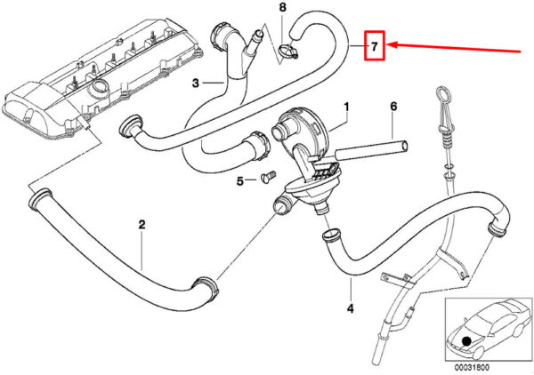 BMW 3 E46 ventilator return hose 7520035 11157520035 NEW ORIGINAL - Image 4