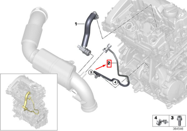 MINI CLUBMAN F54 CRANKCASE BREATHER PIPE 11158654626 8654626 NEW GENUINE - Image 4