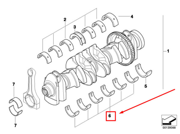 New BMW Z4 Coupe E86 Crankshaft Bearing Shell 11217512511 7512511 - Image 4