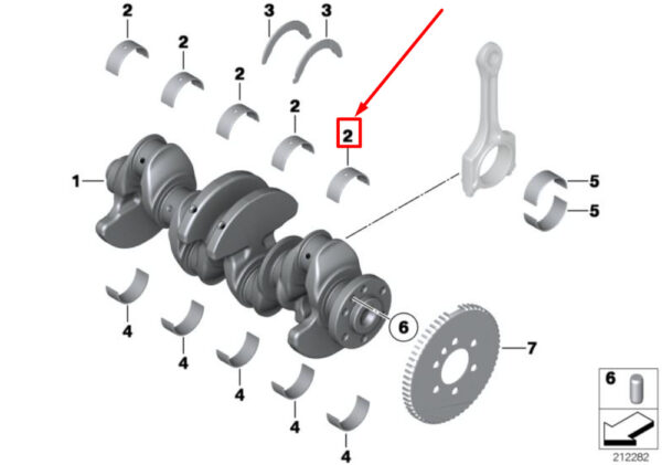 NEW MINI COOPER R56 ENGINE CRANKSHAFT MAIN BEARING SHELL 11217585453 ORIGINAL - Image 4