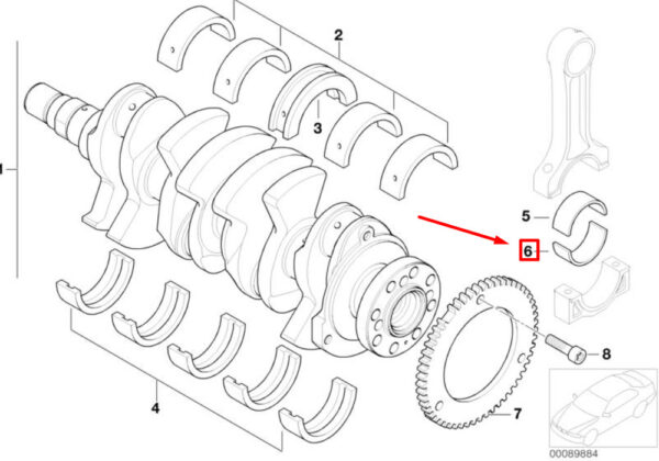 MINI CONVERTIBLE R52 ENGINE CONNECTING ROD BEARING 11241485577 1485577 NEW GENUINE - Image 4
