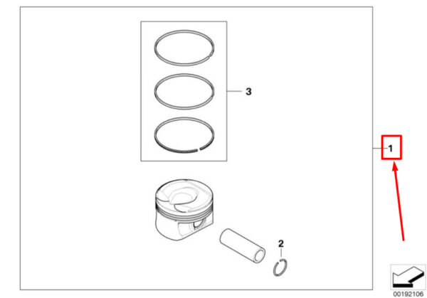 MINI COOPER S JCW CONVERTIBLE R57 Piston with Rings 11257576973 7576973 NEW GENUINE - Image 4