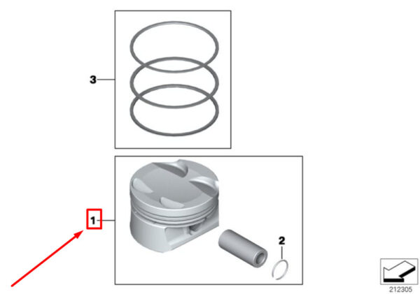 MINI CONVERTIBLE R57 Engine Piston with Ring 11257589348 7589348 NEW REAL - Image 4