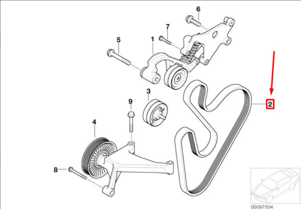 MINI COOPER S R53 accessory drive ribbed v-belt 11287520199 NEW REAL - Image 5