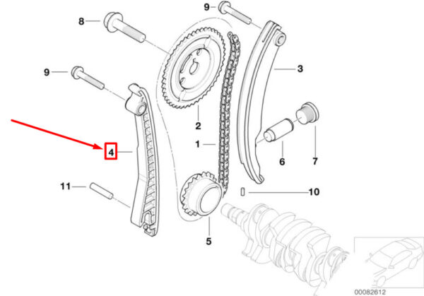 MINI COOPER R50, R53 control chain guide rail 113114855397 NEW REAL - Image 5