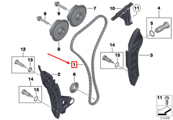 MINI COUNTRYMAN R60 Control Chain 11318618318 NEW GNUINE - Image 4