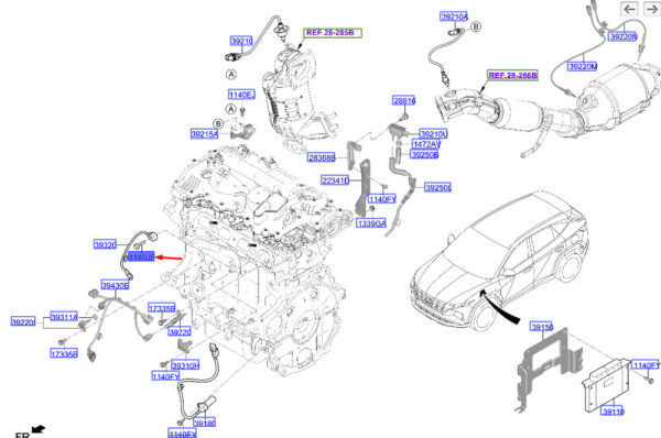 1140308306K Hyundai Tucson NX4 MK4 Knock Sensor Flanged Bolt 1140308306K NEW ORIGINAL