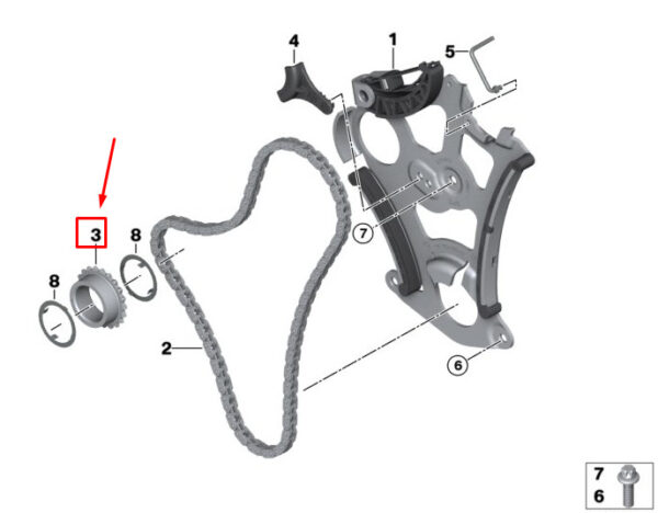 BMW Z4 Roadster E89 Engine Oil Pump Wheel 11417552899 NEW ORIGINAL - Image 4