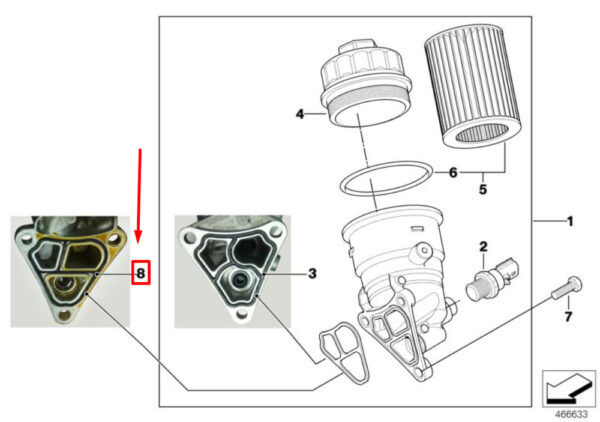 NEW MINI CONVERTIBLE R52 OIL FILTER HOUSING SEAL 11421486687 1486687 ORIGINAL - Image 4