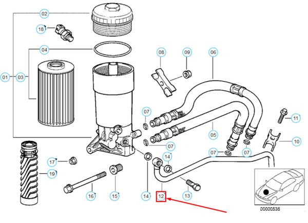 BMW 5 E34 exhaust oil line 11421747782 1747782 NEW REAL - Image 4